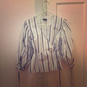 Wrap striped shirt